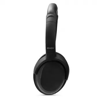Lindy LH500XW+ Bezvadu un vadu austiņas ar ANC, Bluetooth 5.0, Melnas