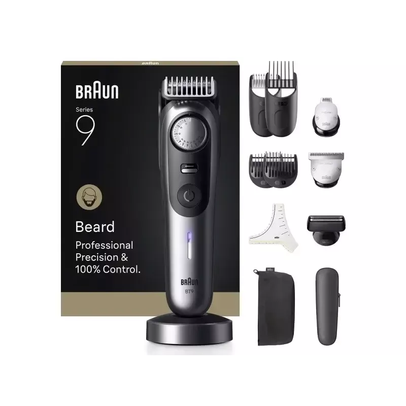Braun BeardTrimmer 9 BT9560 Akumulators 52 2 cm Slapjš & Sauss Melns, Pelēks
