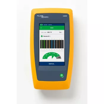 Vītā pāra kabeļu testeris Fluke LIQ-100 ar RJ-45/USB atbalstu, maks. garums 305 m, 6400 mAh Li-Ion akumulators