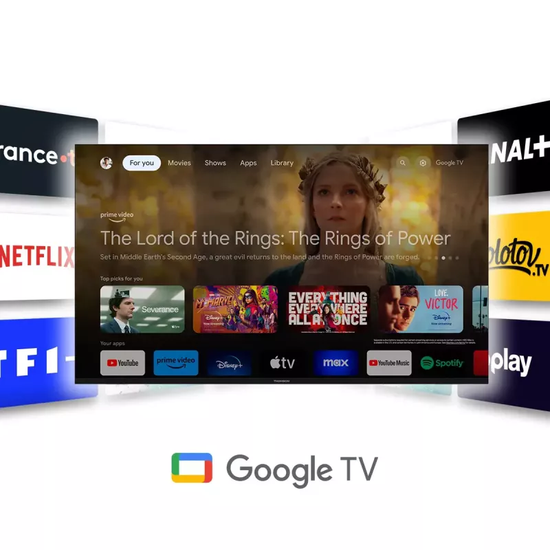 Televizors Thomson Q70 Series 55QG6C14 — 55 collu QLED 4K Ultra HD (3840×2160), Google TV, Wi‑Fi, DVB-C/S/T/T2