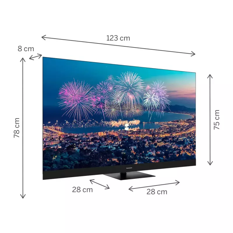 Televizors Thomson Q70 Series 55QG6C14 — 55 collu QLED 4K Ultra HD (3840×2160), Google TV, Wi‑Fi, DVB-C/S/T/T2