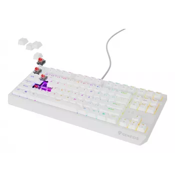 GENESIS Thor 230 TKL tastatūra Gaming USB QWERTY US English Balta