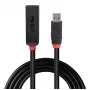 Lindy 5m USB 3.0 aktīvs pagarinātājs Slim, USB 3.2 Gen 1 (3.1 Gen 1) Type-C, 5000 Mbit/s, Melns