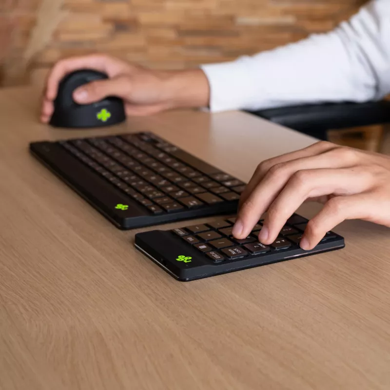 R-Go Tools ciparu klaviatūra R-Go Numpad Break, ergonomiska ciparu klaviatūra ar pārtraukuma programmatūru, Bluetooth, melna