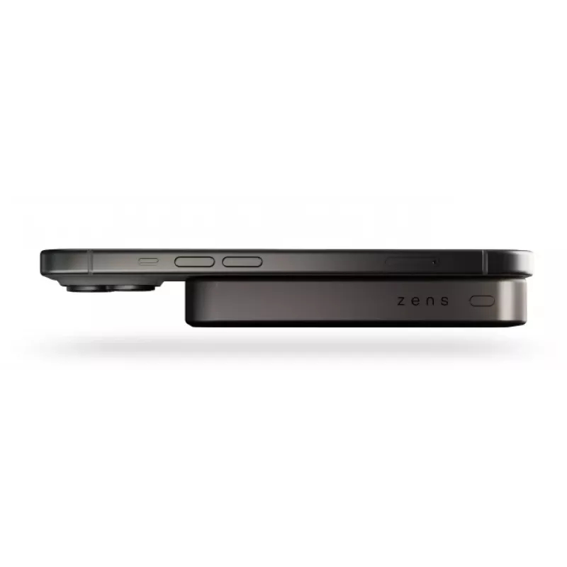 ZENS Powerbank Slim Qi2 Al 10000mAh Melns