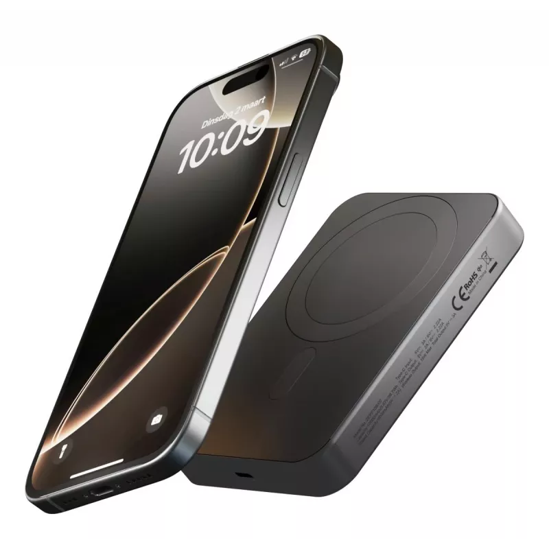 ZENS Powerbank Slim Qi2 Al 10000mAh Melns