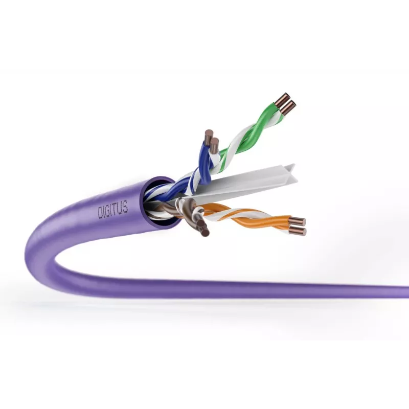 DIGITUS instalācijas kabelis - CAT6 - U/UTP - B2ca - 100m - Violeta