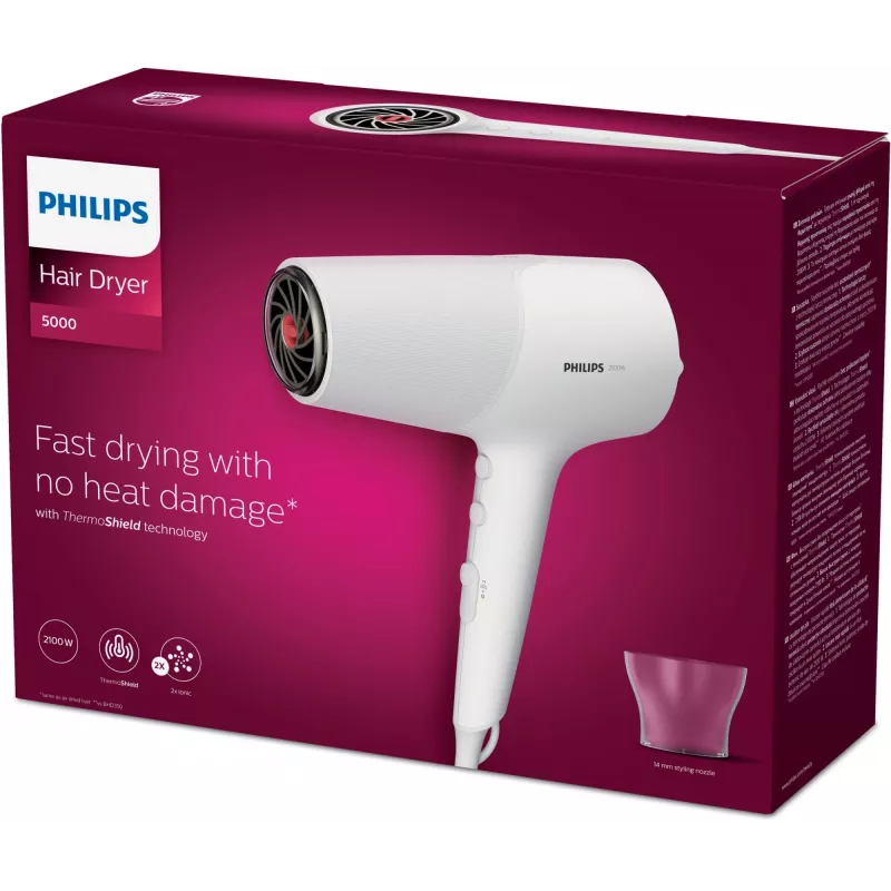 Philips 5000 sērijas BHD500/00 matu žāvētājs 2100 W Balts
