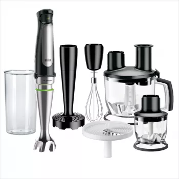 Braun MQ 7087X 1.2 L rokas blenderis 1000 W Melns, Nerūsējošs tērauds