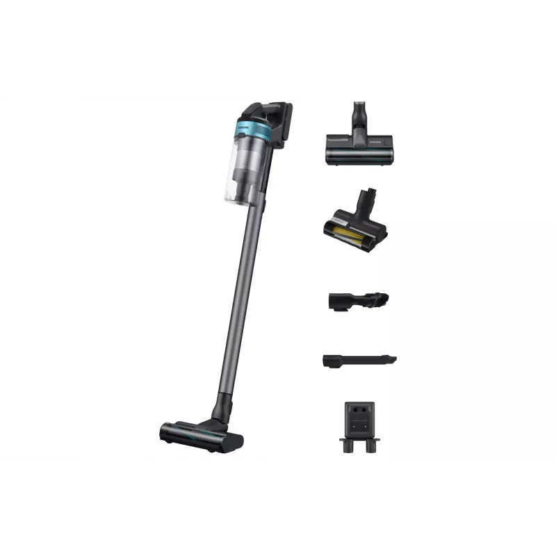 Samsung VS20B75AGR1/GE 2-in-1 putekļsūcējs (bezmaiss, 0.8 L, 550 W, melns/hroms/piparmētra)
