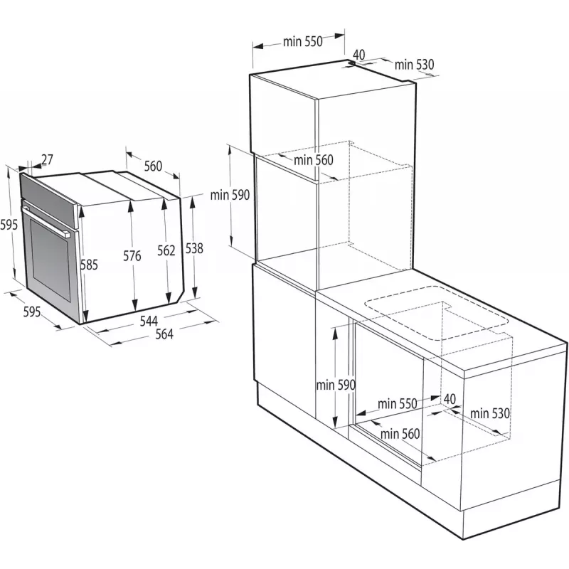 Iebūvējamā cepeškrāsns Gorenje BO6737E02BG, multifunkcionāla