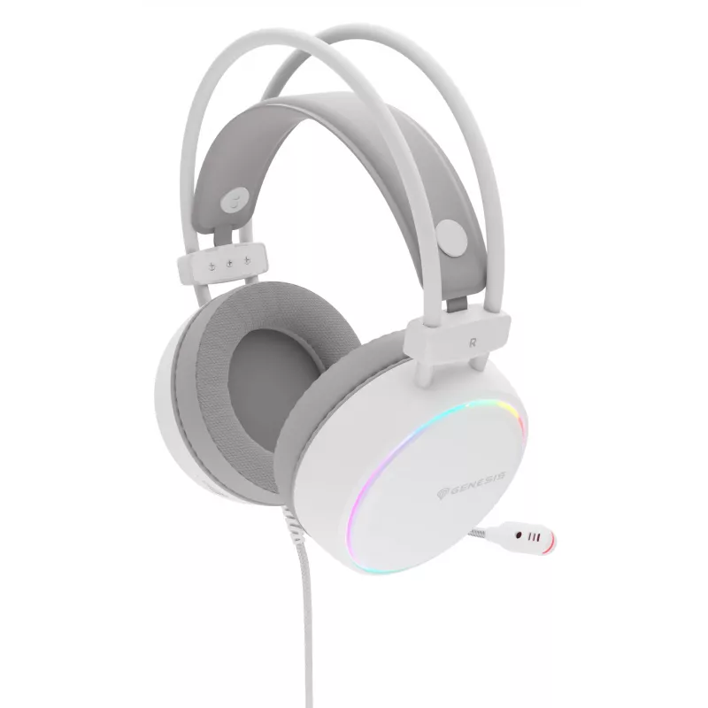 GENESIS NSG-2308 austiņas/headsets Vadu Galvas saite Spēlēšanai USB A tips Balts