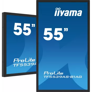 iiyama TF5539AS-B1AG Signāla displejs Kioska dizains 138.7 cm (54.6 collas) LED 435 cd/m² 4K Ultra HD Melns Skārienekrāns Iebūvēts procesors Android 11 24/7