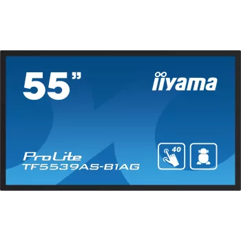 iiyama TF5539AS-B1AG Signāla displejs Kioska dizains 138.7 cm (54.6 collas) LED 435 cd/m² 4K Ultra HD Melns Skārienekrāns Iebūvēts procesors Android 11 24/7