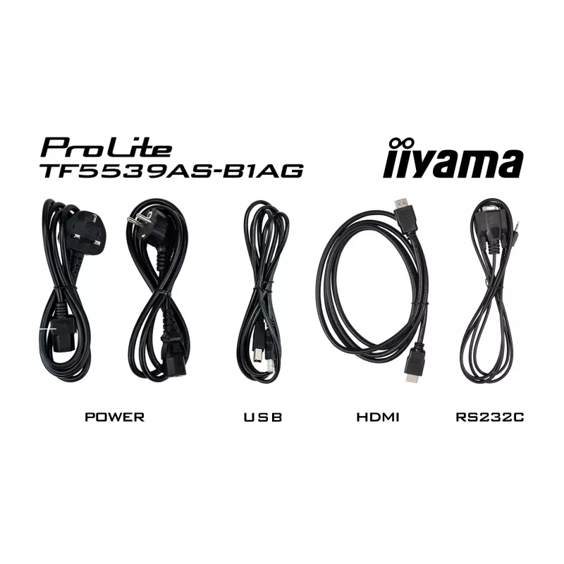 iiyama TF5539AS-B1AG Signāla displejs Kioska dizains 138.7 cm (54.6 collas) LED 435 cd/m² 4K Ultra HD Melns Skārienekrāns Iebūvēts procesors Android 11 24/7