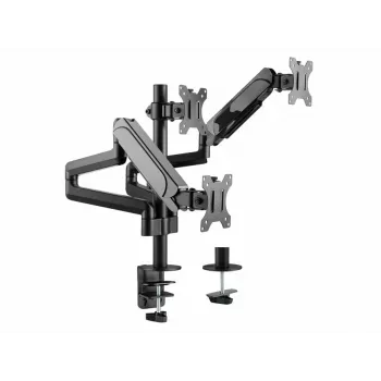 Equip trīskāršs monitora galda stiprinājums 17-27 collām, skava, 21 kg, 75x75 mm, 100x100 mm, augstuma regulēšana, melns