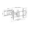 Equip TV sienas kronšteins 37-90 collām, Slīpums/Pagriešana, 200x200 mm, 816x410 mm, -15-5°, -60-60°, Tērauds, Melns