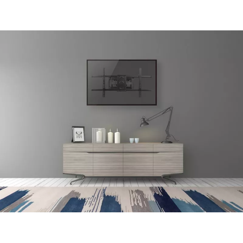 Equip TV sienas kronšteins 37-90 collām, Slīpums/Pagriešana, 200x200 mm, 816x410 mm, -15-5°, -60-60°, Tērauds, Melns