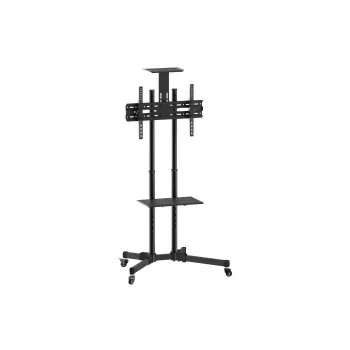 Equip Economy Daudzfunkcionāls TV ratiņš, 50 kg, 94 cm (37 collas), 177,8 cm (70 collas), 600 x 400 mm, Augstuma regulēšana, Melns