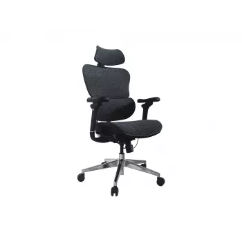 Equip Ergonomic Premium biroja krēsls ar galvas balstu un roku balstiem, zils melns