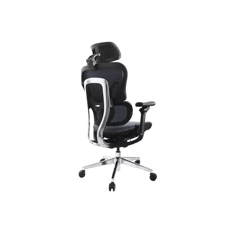 Equip Ergonomic Premium biroja krēsls ar galvas balstu un roku balstiem, zils melns