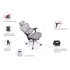 Equip Ergonomic Premium biroja krēsls ar galvas balstu un roku balstiem, zils melns