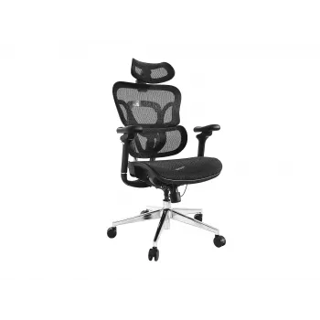 Equip Ergonomic Premium biroja krēsls ar galvas balstu un roku balstiem, melns