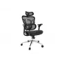 Equip Ergonomic Premium biroja krēsls ar galvas balstu un roku balstiem, melns