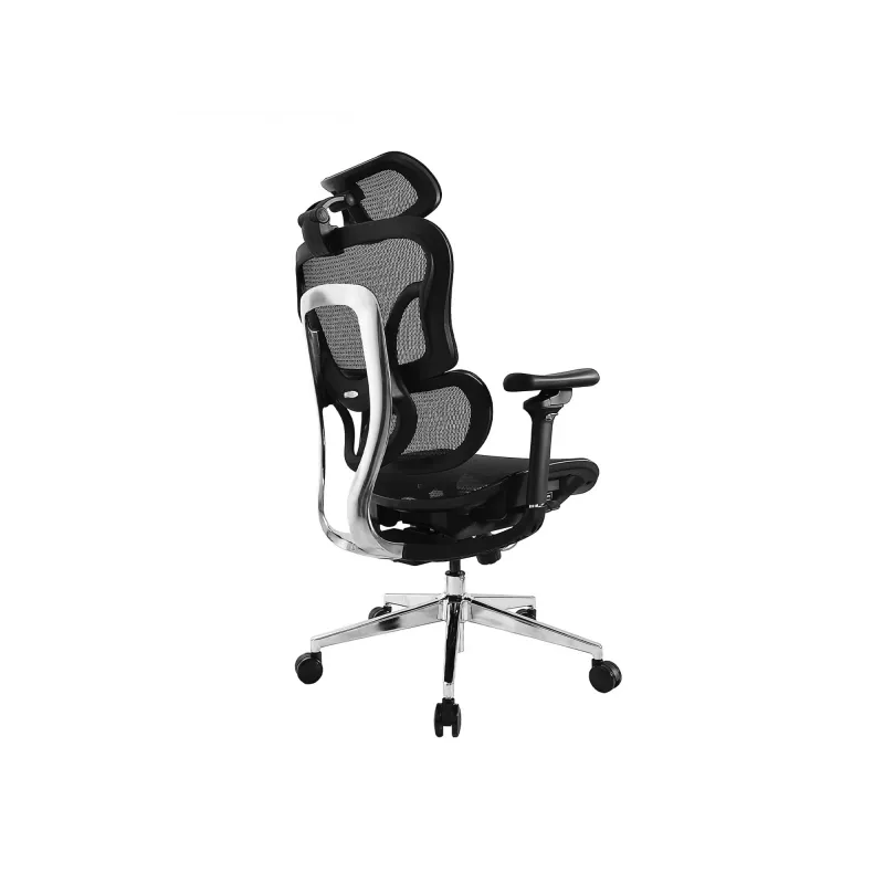 Equip Ergonomic Premium biroja krēsls ar galvas balstu un roku balstiem, melns