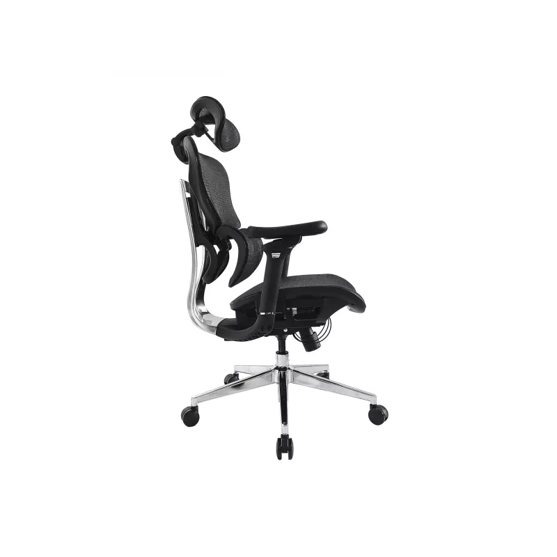 Equip Ergonomic Premium biroja krēsls ar galvas balstu un roku balstiem, melns