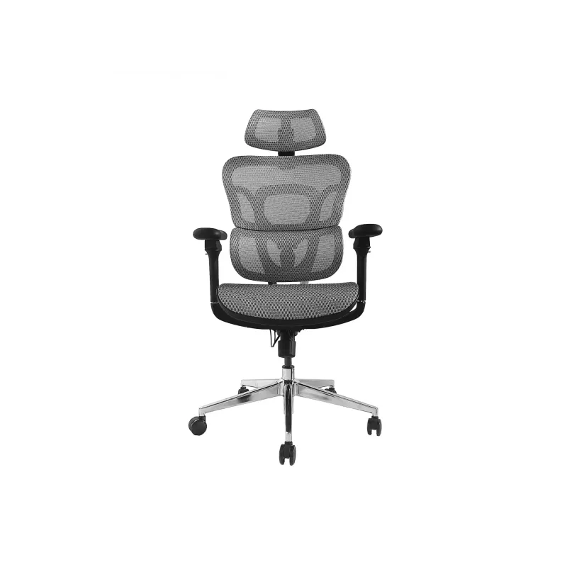 Equip Ergonomic Premium biroja krēsls ar galvas balstu un roku balstiem, pelēks