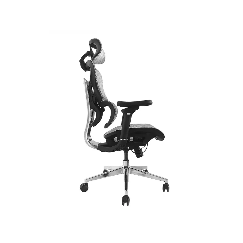 Equip Ergonomic Premium biroja krēsls ar galvas balstu un roku balstiem, pelēks