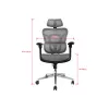 Equip Ergonomic Premium biroja krēsls ar galvas balstu un roku balstiem, pelēks
