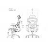 Equip Ergonomic Premium biroja krēsls ar galvas balstu un roku balstiem, pelēks