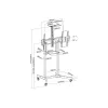 Equip mobilais motorizēts LFD ratiņš 55-100 collām, 2.54 m (100 inch), 200x200 mm, 800x600 mm, -10 - 5°, melns