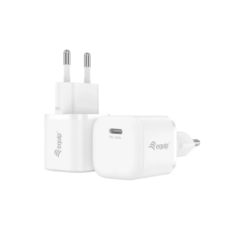 Equip 1-Port 20W USB-C PD Lādētājs, 25 gab./iep., Iekštelpām, AC, 12 V, Balts