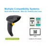 Equip Wireless 2D Dual Mode 2.4GHz + Bluetooth svītrkodu skeneris ar statīvu