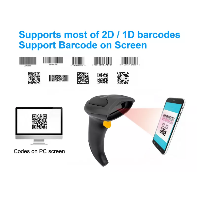 Equip Wireless 2D Dual Mode 2.4GHz + Bluetooth svītrkodu skeneris ar statīvu