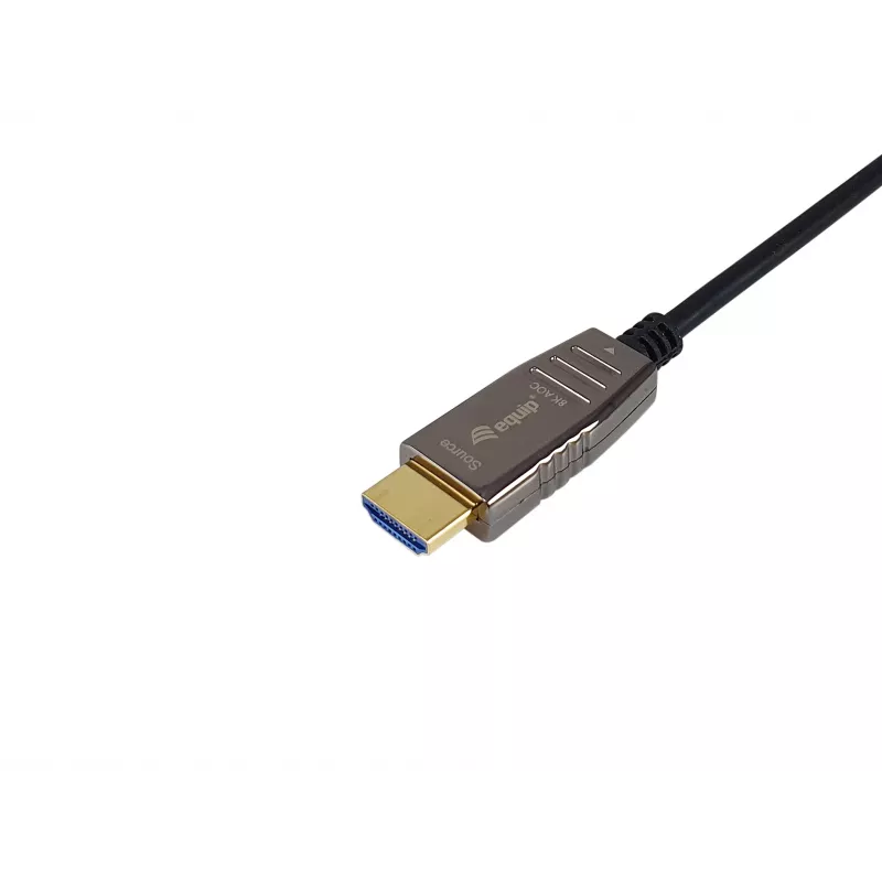 Equip HDMI 2.1 aktīvais optiskais kabelis, 10m, 8K/60Hz, HDMI A (standarta), HDMI A (standarta), 3D, Audio Return Channel (ARC), Melns