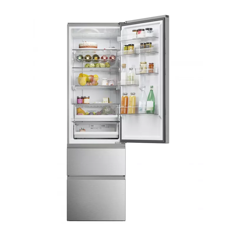 Haier 3D 60 Serie 5 HTW5620DNMG Brīvstāvošs ledusskapis 414 L Sudrabs
