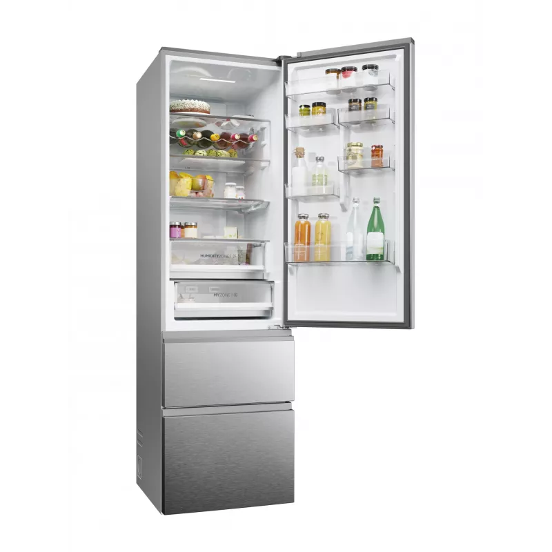 Haier 3D 60 Serie 5 HTW5620DNMG Brīvstāvošs ledusskapis 414 L Sudrabs