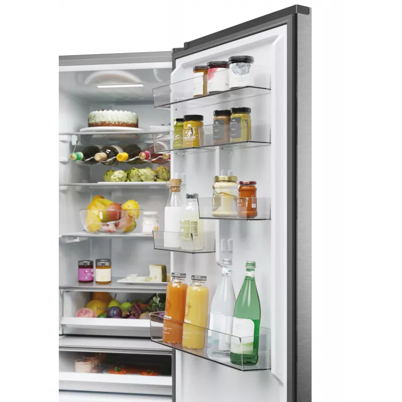 Haier 3D 60 Serie 5 HTW5620DNMG Brīvstāvošs ledusskapis 414 L Sudrabs