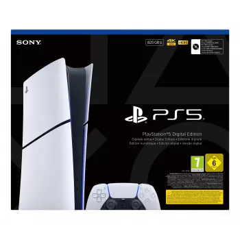Sony PlayStation 5 Digital Edition (Slim) 825 GB Wi-Fi Melns, Balts