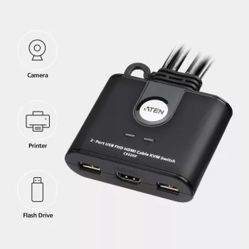 ATEN CS22HF 2-Port USB FHD HDMI KVM Slēdzis