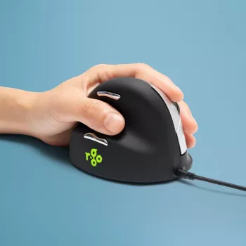 R-Go Tools R-Go HE Break kreilis vertikālā pele ar pārtraukuma programmatūru, vidēja izmēra (165-185 mm), vadu, melna