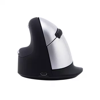 R-Go Tools ergonomiskā pele R-Go HE Break ar pārtraukuma programmatūru, liela (rokas izmērs ≥ 185 mm), kreilim, Bluetooth, melna
