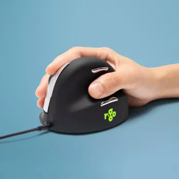 R-Go Tools ergonomiskā pele R-Go HE Break ar pārtraukuma programmatūru, liela (rokas izmērs ≥ 185 mm), labai rokai, vadu, melna