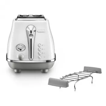 Toasteris De’Longhi CTOC2103.W 2 šķēles 900 W Balts Nerūsējošais tērauds