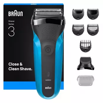 Braun Series 3 310BT folijnieks ar trimmeri, melns, zils