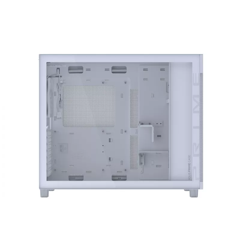 ASUS PRIME AP303 TG 90DC00V3-B39010 Midi Tower datora korpuss, ATX/Micro-ATX, rūdīts stikls, 2x USB 3.2, bez barošanas bloka, balts